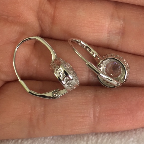 New!  Sterling silver & cubic zirconia earrings - Picture 4 of 6